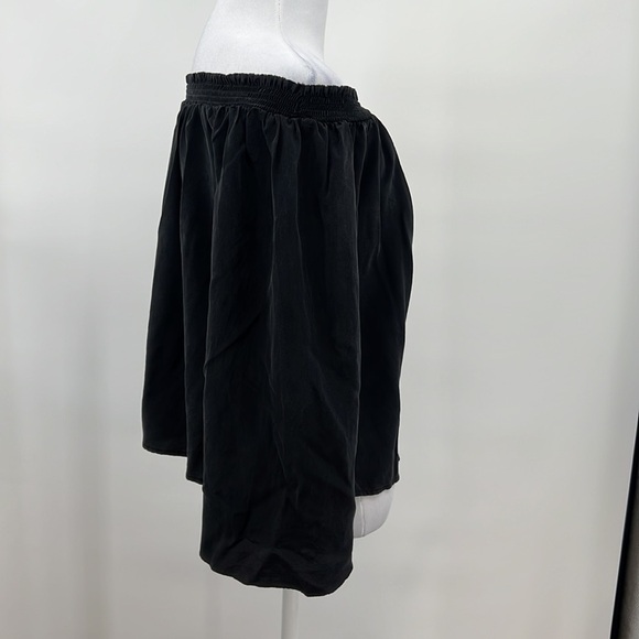 Jay Godfrey Blouse Womens‎ 0 Black Silk Smock Off The Shoulder Bell Flare Sleeve - Picture 5 of 11